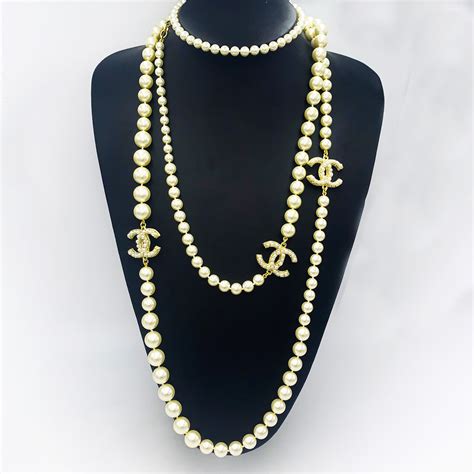 chanel long necklace pearl price|authentic chanel pearl necklace.